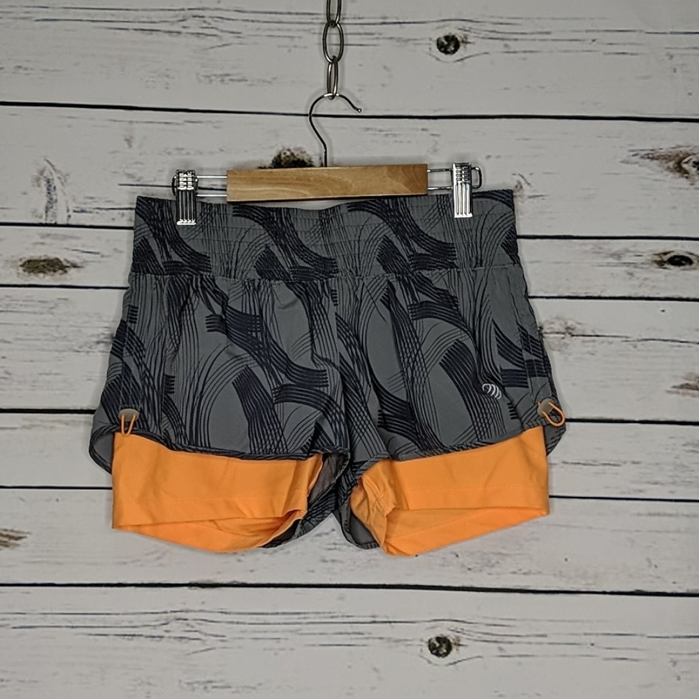 MPG women's shorts Spandex Gray Orange Small